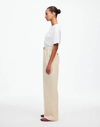 The Harlow Wide-Leg Pant Herringbone Italian Fabric | Madewell