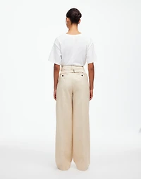 The Harlow Wide-Leg Pant Herringbone Italian Fabric | Madewell