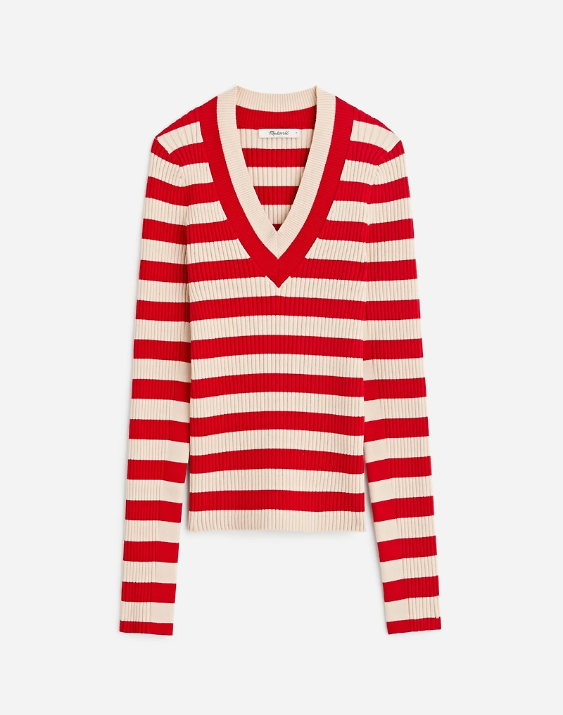 V-Neck Sweater Stripe | Madewell