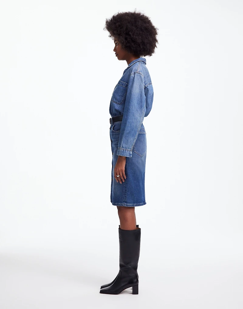 Denim Button-Front Midi Skirt | Madewell