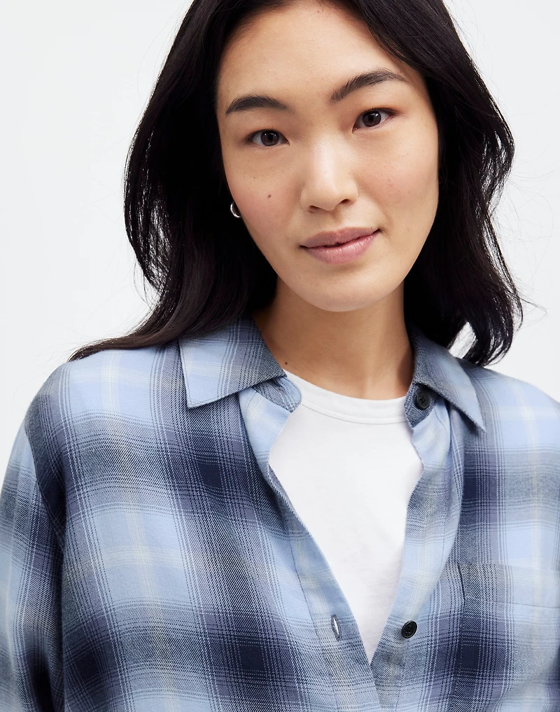 Easy Y-Neck Button-Up Shirt | Madewell
