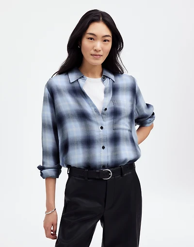 Easy Y-Neck Button-Up Shirt | Madewell