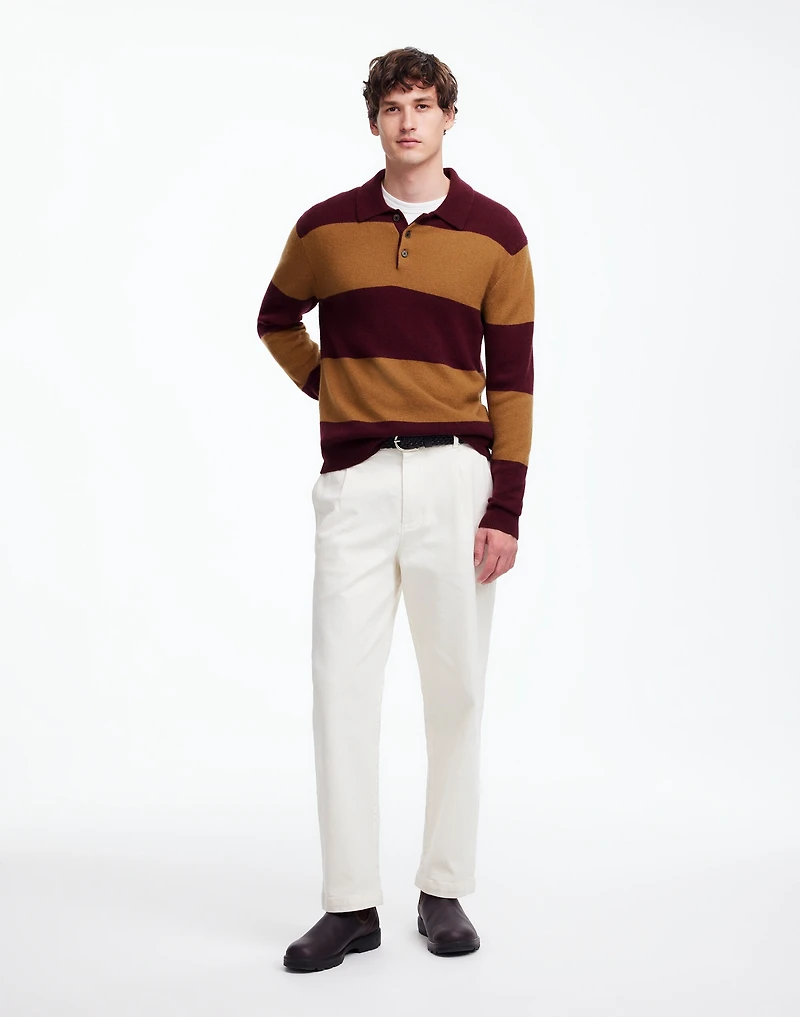 Rugby-Stripe Sweater Polo Shirt SoftWool | Madewell