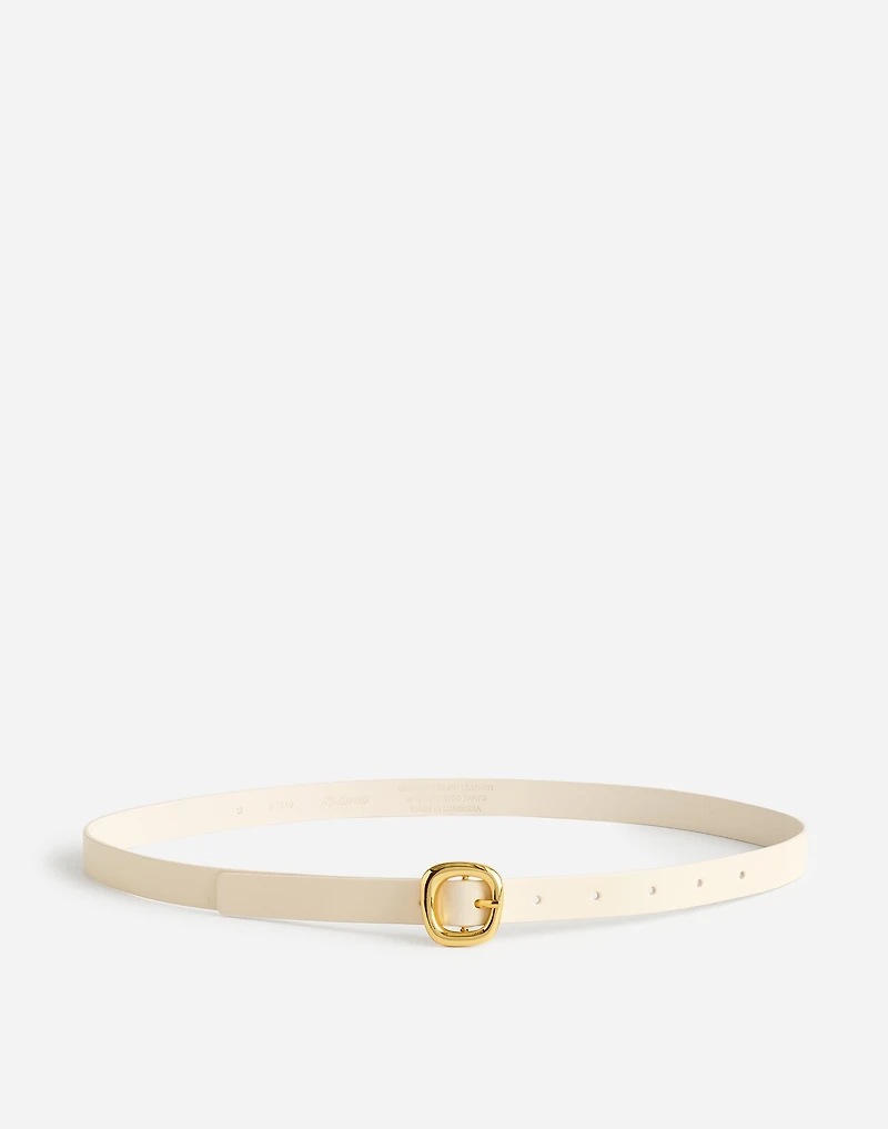 Sculptural Buckle Leather Skinny Belt | Madewell