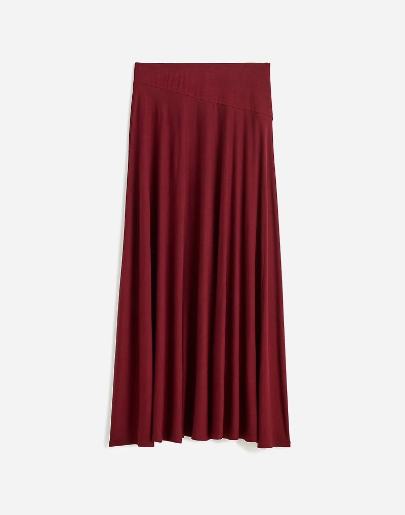 Jersey Asymmetric-Seam Midi Skirt | Madewell
