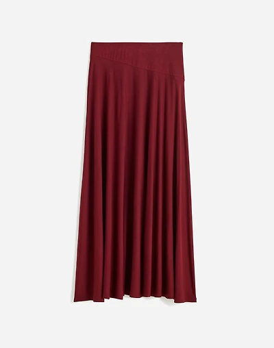 Jersey Asymmetric-Seam Midi Skirt | Madewell
