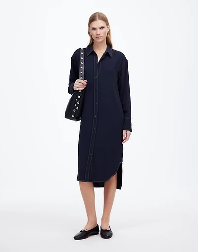 Contrast-Stitched Midi Shirtdress | Madewell