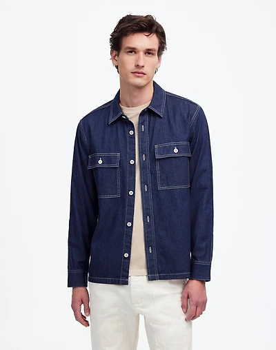 Straight-Hem Work Shirt Japanese Denim | Madewell