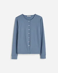 Ribbed Button-Front Cardigan
