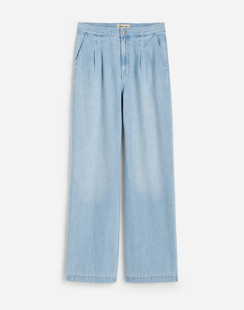 The Petite Harlow Wide-Leg Denim Trouser in Noll Wash: Airy Denim Edition | Madewell