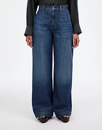 Curvy Superwide-Leg Utility Jeans Lindewood Wash: Airy Denim Edition | Madewell