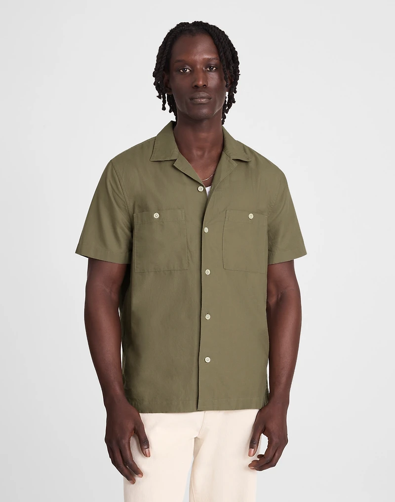Camp Collar Short-Sleeve Shirt in Everyday Twill | Madewell