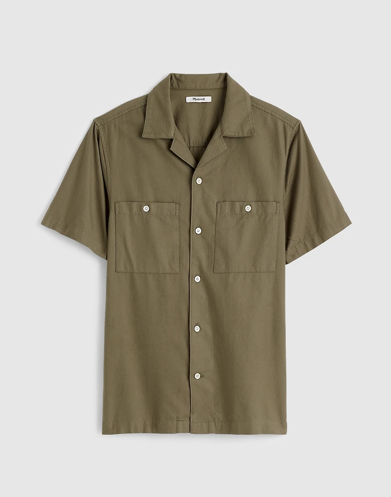 Camp Collar Short-Sleeve Shirt in Everyday Twill | Madewell