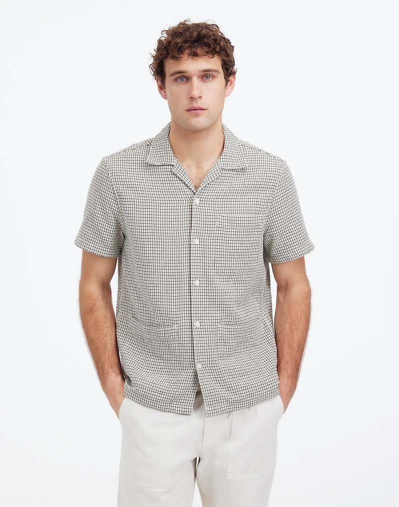 Basketweave Short-Sleeve Button-Up | Madewell