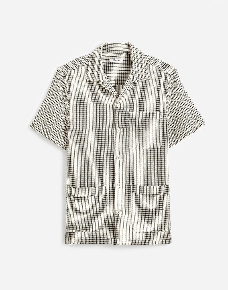 Basketweave Short-Sleeve Button-Up | Madewell