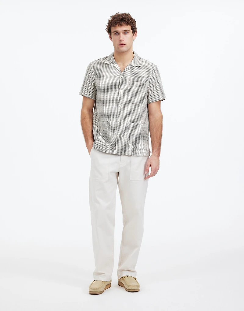 Basketweave Short-Sleeve Button-Up | Madewell