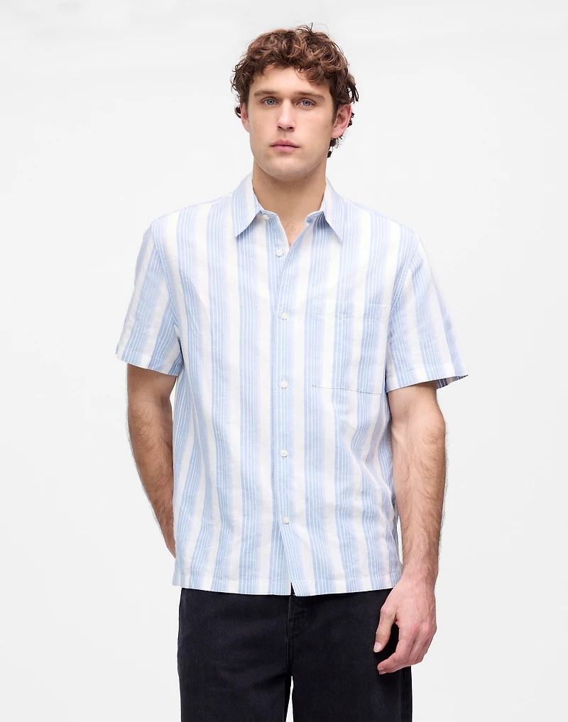 Button-Up Short-Sleeve Shirt Cotton-Linen Blend | Madewell