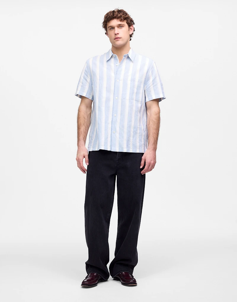 Button-Up Short-Sleeve Shirt Cotton-Linen Blend | Madewell
