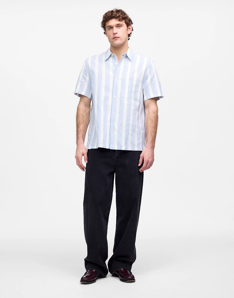 Button-Up Short-Sleeve Shirt Cotton-Linen Blend | Madewell