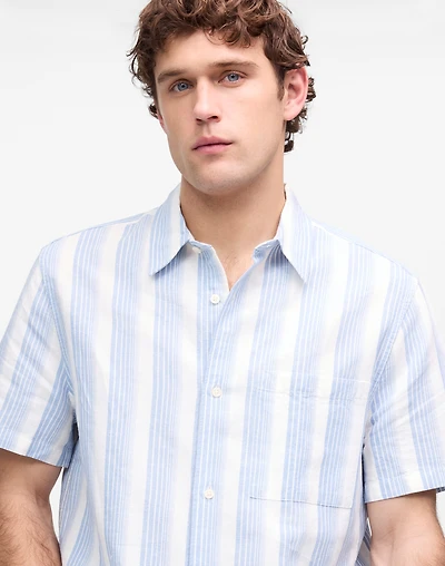 Button-Up Short-Sleeve Shirt Cotton-Linen Blend | Madewell