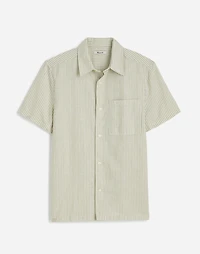Button-Up Short-Sleeve Shirt in Cotton-Linen Blend