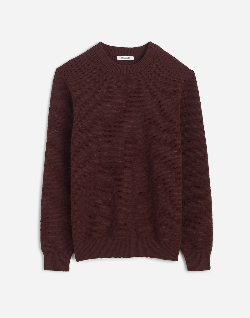 Waffle-Knit Crewneck Sweater | Madewell