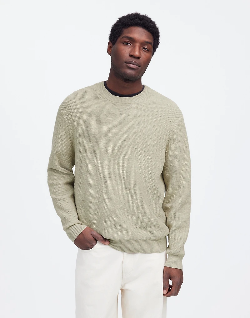 Waffle-Knit Crewneck Sweater | Madewell