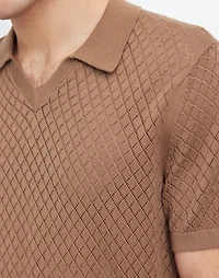 Diamond Pointelle Stitch Sweater Polo | Madewell