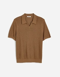 Diamond Pointelle Stitch Sweater Polo | Madewell