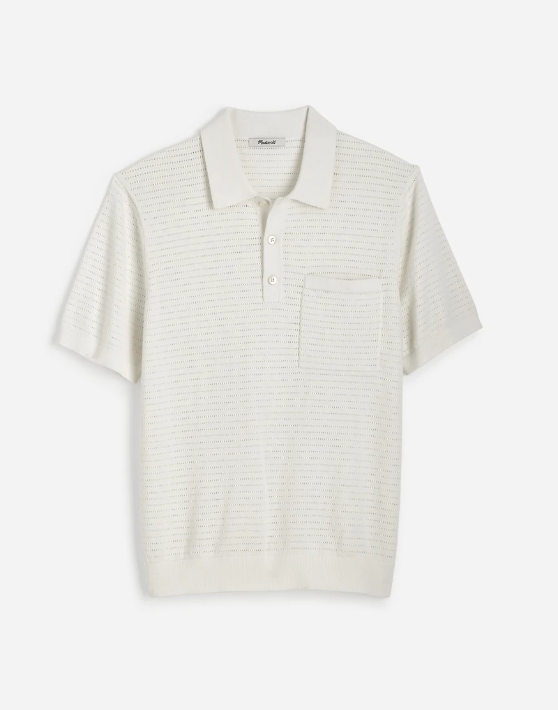 Pointelle Stitch Sweater Polo | Madewell
