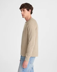 French Rib Knit Long-Sleeve Henley Tee