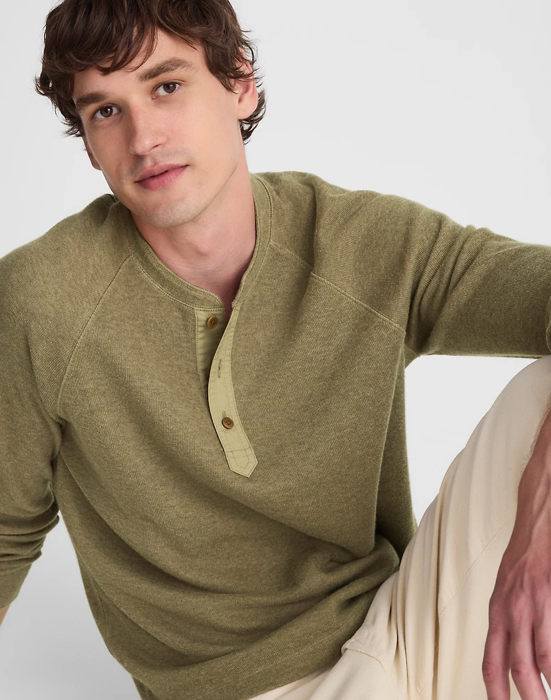 French Rib Knit Long-Sleeve Henley Tee | Madewell