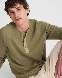 French Rib Knit Long-Sleeve Henley Tee | Madewell
