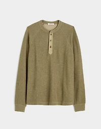 French Rib Knit Long-Sleeve Henley Tee | Madewell