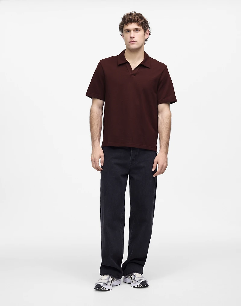 Johnny-Collar Polo Heavyweight Mesh | Madewell