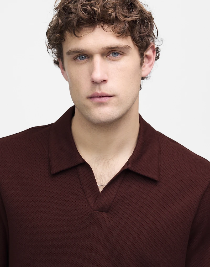 Johnny-Collar Polo Heavyweight Mesh | Madewell