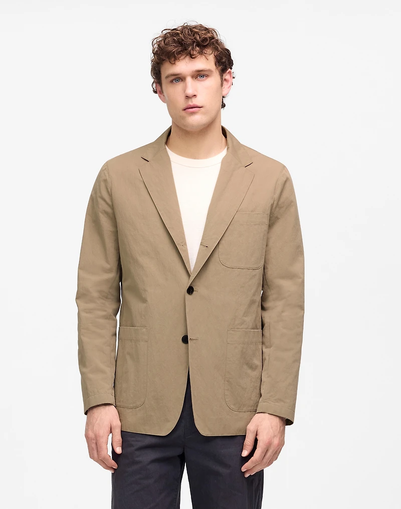 Unstructured Three-Button Blazer in Cotton Blend | Madewell