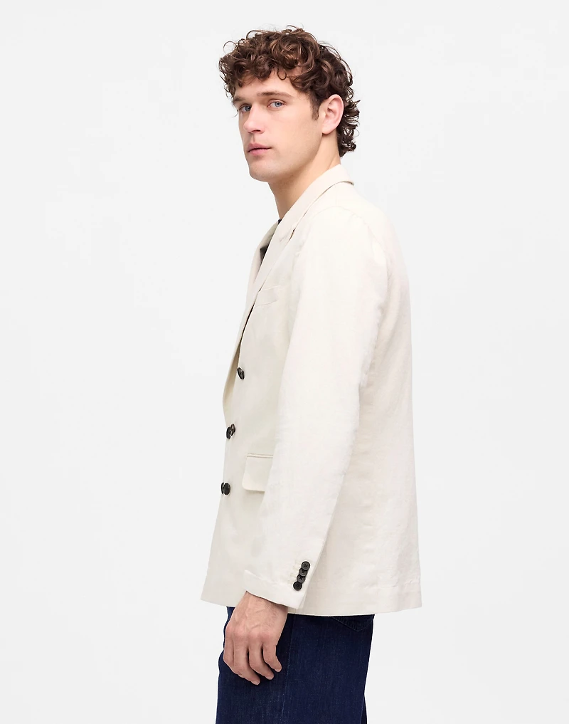 Double-Breasted Blazer Cotton-Linen Blend | Madewell