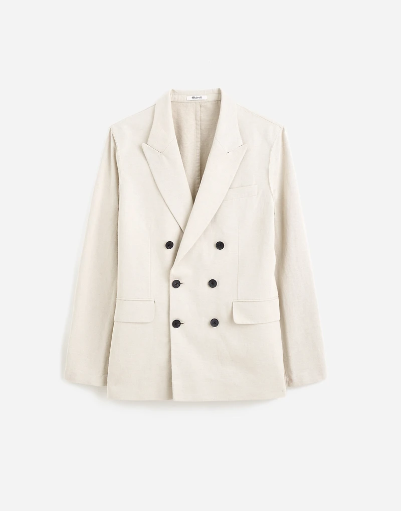 Double-Breasted Blazer Cotton-Linen Blend | Madewell