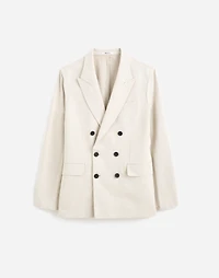 Double-Breasted Blazer Cotton-Linen Blend | Madewell