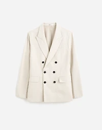 Double-Breasted Blazer in Cotton-Linen Blend | Madewell