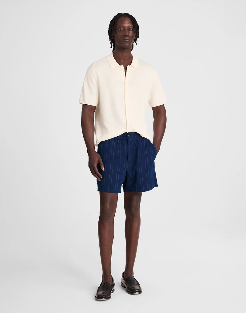 Indigo-Dyed Stripe Everywear Shorts | Madewell