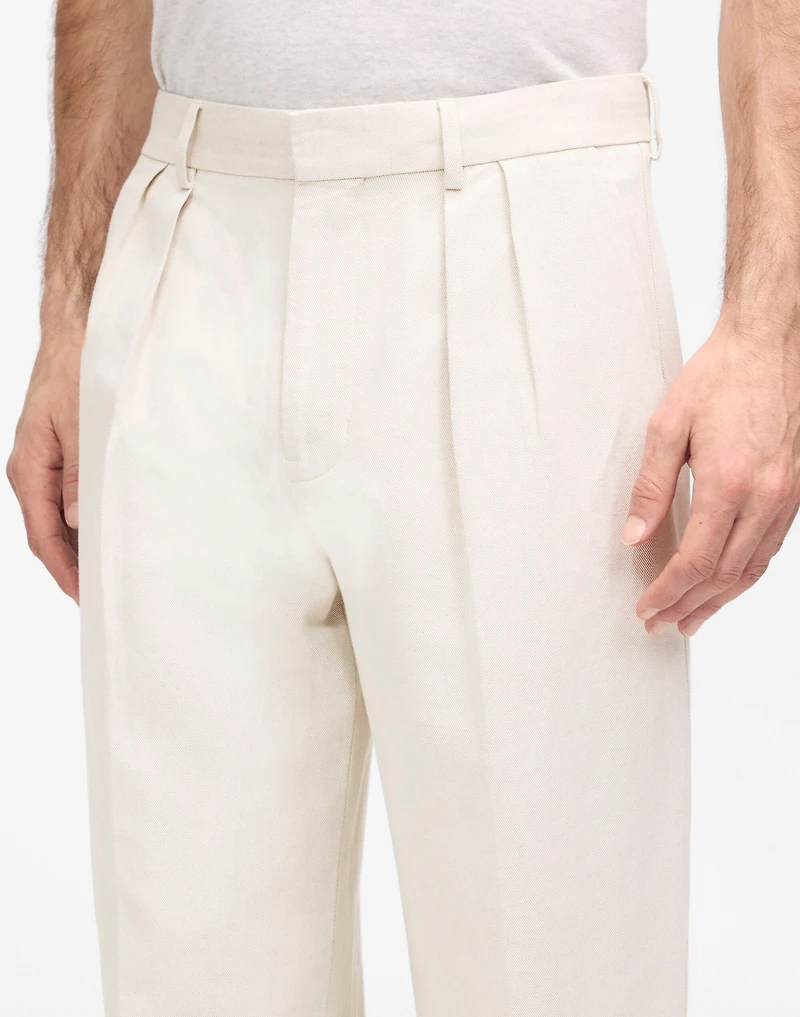 Double-Pleated Trouser Cotton-Linen Blend | Madewell