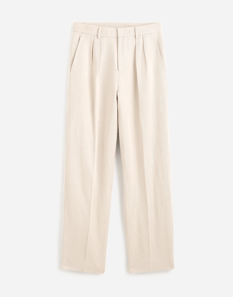 Double-Pleated Trouser in Cotton-Linen Blend | Madewell