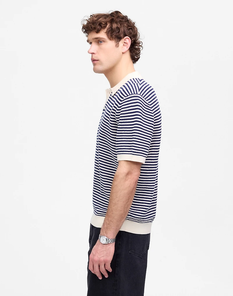 Pointelle Stitch Single-Button Sweater Polo | Madewell