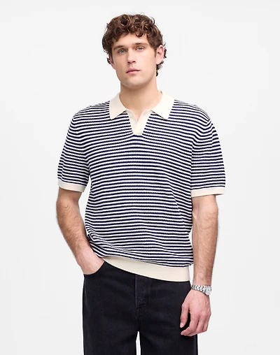 Pointelle Stitch Single-Button Sweater Polo | Madewell