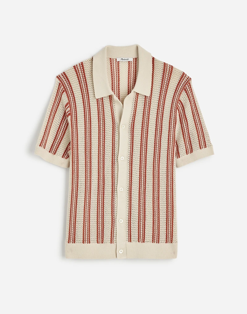 Open-Stitch Button-Up Sweater Polo | Madewell
