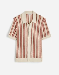 Open-Stitch Button-Up Sweater Polo | Madewell