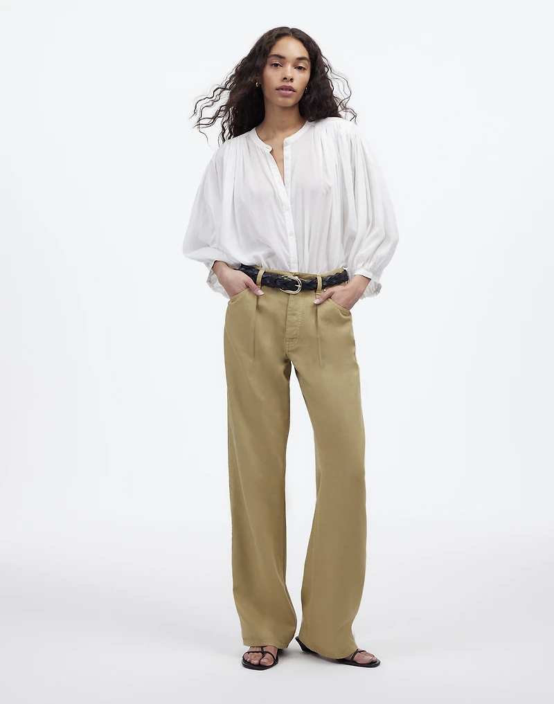 Pleated Low-Slung Baggy Jean in Garment Dye: Airy Denim Edition | Madewell