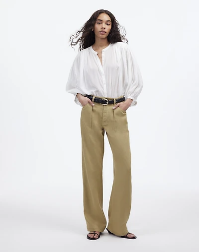 Pleated Low-Slung Baggy Jean in Garment Dye: Airy Denim Edition | Madewell